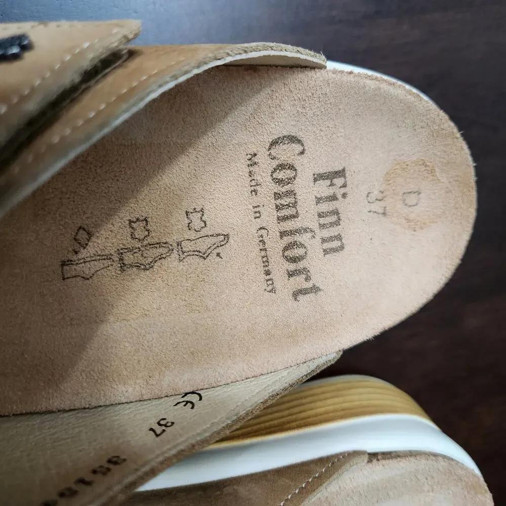 Finn Comfort Morelia Sandals Tan Nubuk Size 37